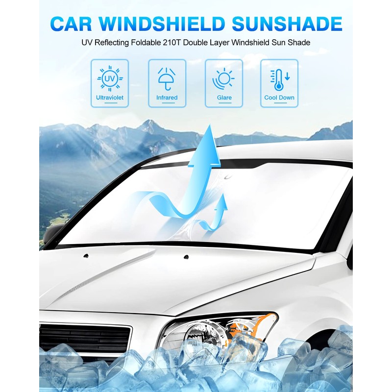 KUST Windshield Sun Shade for 2007–2012 Dodge Caliber Window Shade