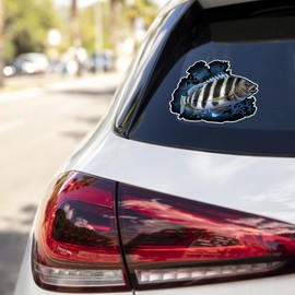 Sheepshead Sticker Fishing Sticker Fishing Ocean Sea Life Car Bumper Fish Vinyl Fish Sticker Decal for Vehicles Boats Laptops Windows Skateboards and Luggage Stickers for Men and Women 5"X4" sr61