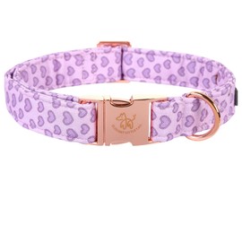 Elegant little tail Dog Collar, Valentine's Dog Collar Pet Collar, Purple Heart Dog Collar Cute Girl or Boy Dog Collar Puppy Pet Gift Adjustable Dog Collar for Small Dogs