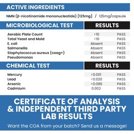 NMN 250mg Capsules Stabilized Nicotinamide Mononucleotide Supplement NAD Plus Support Cellular Energy Healthy Aging Support 60 Count