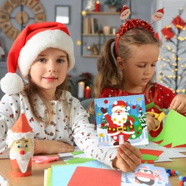 LAMEK 12 Pack Christmas Crafts for Kids Christmas Foam Stickers Ornament for Kids Boys Girls DIY Christmas Arts and Crafts for Chirstmas Party Supplies Christmas Tree Decoration