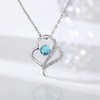 jiamiaoi 18K White Gold Plated Heart Chain Silver Women's Heart