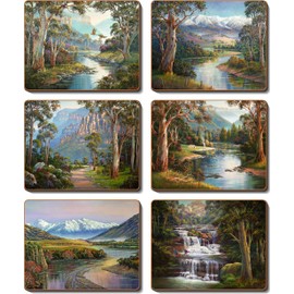 Cinnamon Away from It All Coasters Away from It All Coasters, Multicolored, CMC414
