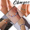 Obmyec Boho Beaded Anklets Pink Flower Daisy Foot Chain Rice
