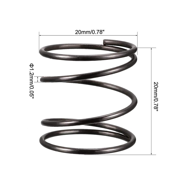TA-VIGOR 10Pcs Extended Compressed Spring, 1.2mm Wire Dia, 20mm OD,