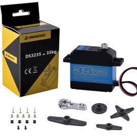 Owootecc 35KG Cordless Digital Servo Motor High Torque DS3235 Metal Gear Waterproof 1/10 Scale Servo for R/C Car Robot, Control Angle 270° (Blue)