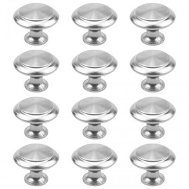 AvoDovA 12PCS Round Cabinet Knobs, Cabinet Hardware Knob, Stainless Steel Brushed Nickel Round Drawer Pull Handle with Screw for Kitchen Bathroom Bedroom Drawer Door Cupboard Wardrobe