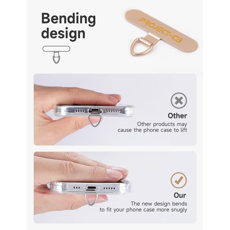 project-cb Phone Tether Tab 1,Spring Ring 1,Metal Patch,Phone Lanyard Patch