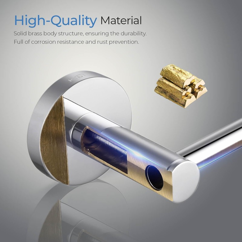 KIBI Circular 10-Inch Bathroom Towel Bar – Solid Brass Construction,