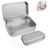 FNSIGHD Small Tins with Lids,Silver Metal Tins with Lids,Rectangular Metal