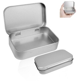 FNSIGHD Small Tins with Lids,Silver Metal Tins with Lids,Rectangular Metal Tin,Portable Small Tin Box,Basic Necessities Home Storage Organizer,Mini Portable Box,for Candy Jewelry Earring Coin Key