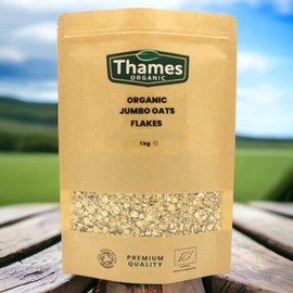 Organic Jumbo Oat Flakes 500g - 100% Pure, Whole Grain, No Additives or Preservatives - Vegan, GMO-Free, Certified Organic - Delicious and Nutritious Breakfast Option - Thames Organic