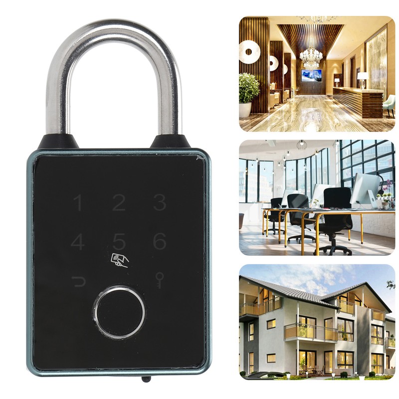 Smart Fingerprint Password Padlock Card APP Key Access Theft Proof