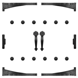 Decorative Magnetic Garage Door Hardware Accents Set (8 Set with 12 PCS Clavos, Black)