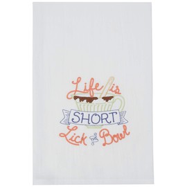 Aunt Martha's Dirty Laundry Life is Short Lick The Bowl Flour Sack Dish Towel