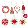 Set of 26 Straw Stars Christmas Tree Decorations, Handmade Christmas