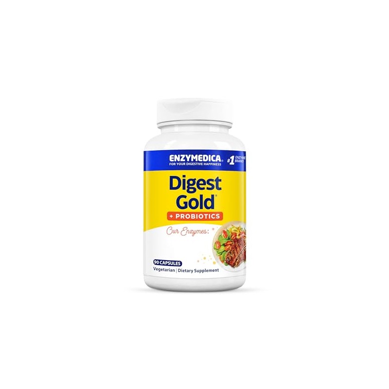 Enzymedica Digest Gold + Probióticos, fórmula avanzada 2 en 1,
