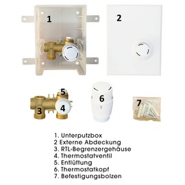 AQUA HEATING RTL Box H1069 Thermostat Heating Thermostat for Underfloor Heating Room Temperature Controller Underfloor Heating with Return Temperature Limiter, Temperature Controller Floor