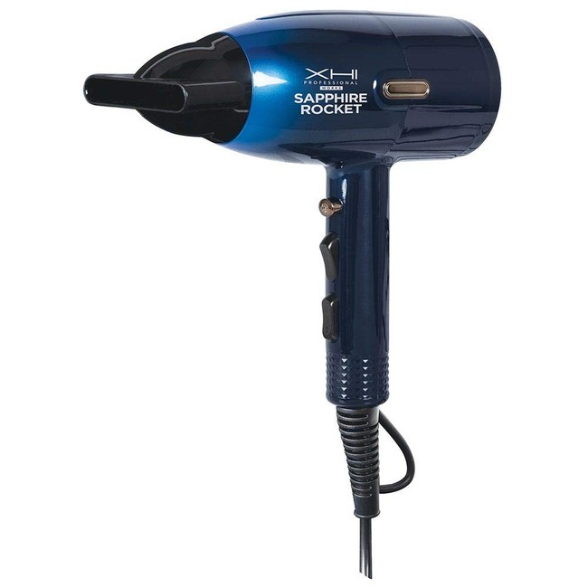 XHI Professional Works XHI Sapphire Rocket Hair Dryer w/Powerful 1800W Motor & Negative Ion Technology for High Shine, Supersonic Drying