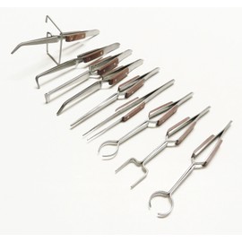 Fiber Grip Tweezers Cross-Locking Soldering All Types WORKHOLING TWEEZER Set 9pc (E11)