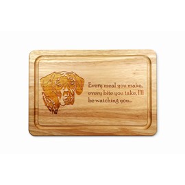 Hardwood Chopping Board with German Shorthaired Pointer Dog Design - 30x20 cm Kitchen Cutting Board with Juice Groove - Gift Idea for Him or Her, Christmas & Birthdays - Made in The UK