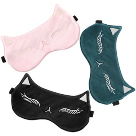 3 Pcs Cat Eye Mask Sleep Kids Sleep Mask Satin Sleep Mask Adjustable Cute Sleep Mask Funny Sleep Mask Sleep Eye Masks for Women Blackout Eye Mask for Sleeping