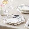 Silver Spoons Disposable Dinnerware Set Stripe Collection, 18 Servings, White/Silver