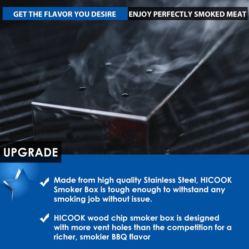 KEISSCO Stainless Steel Smoker Box for Gas Grill & Charcoal
