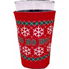 Coolie Junction Ho Ho Ho Christmas Pattern Pint Glass Coolie  , Holiday Party