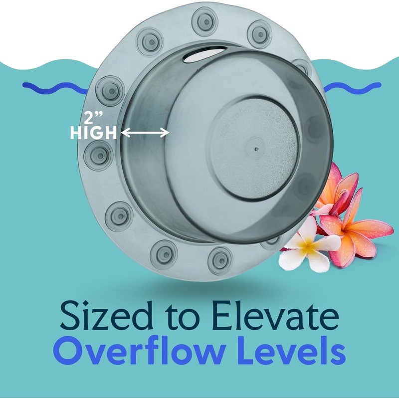 SlipX Solutions Bottomless Bath Overflow Drain Cover for Tub, Adds