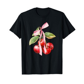 Coquette Bows with cherries Cute Coquette girl clothes T-Shirt