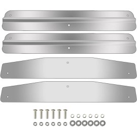 BLVD 24" stainless steel mudflap weights pair weight w/custom stainless backing plate