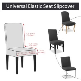 FIGOOO Chair Covers, Set of 6, Stretch Chair Covers for Dining Room Chairs, Elastic Modern Universal Chair Covers for Restaurant, Hotel, Banquet, Party Decoration (White, Set of 6)