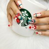 Christmas Santa handmade nail tips - Almond M / 크리스마스