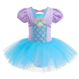 Lito Angels Princess Mermaid Ballerina Costume Ballet Leotard with Tutu Dress for Kids Girls, Fancy Dance Wear Outfit Age 2-3 Years (Tag Number 100)