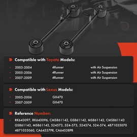 A-Premium 2 x Rear Upper Control Arms, with Bushing, Compatible with Toyota 4Runner 2003-2009 & Lexus GX470 2005-2009