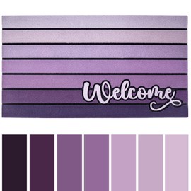 Bulijojo Purple Entrance Door Mat Large 17 x 30 Inch Entry Way Doormat Front Door Rug Outdoor Heavy Duty Welcome Mat, Non Slip Rubber Back Low Profile