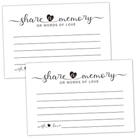 Giftideaworkshop 50 Share a Memory Cards for Celebration of Life, Graduation, Retirement, Birthdays, and Going Away Parties, Guest Book Ideas, Funeral Sign In Book For Memorial Service 4x6 Inches