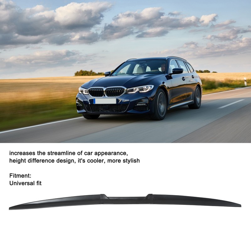 Car Rear Wing 52.76 Inch Rubber Trunk Lid Tailgate Spoiler