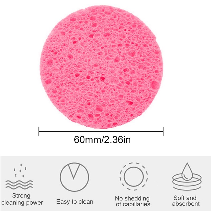 Pack of 20 Compressed Face Sponges, 60 x 6 mm