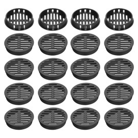 sourcing map 40Pcs 50mm/2in Air Vents Circular Soffit Vents, Black Plastic Soffit Vent Cover for Cabinet, Wardrobe
