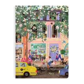 Galison Joy Laforme Spring Street – Writer's Notebook Set with Floral and Street Artwork Includes Two 80 Page Lined Notebooks