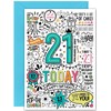21st Birthday Card - Large A5 Size - Fun b'day