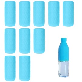 Lonwiner 10 Stück Reise Silikon Flaschenhüllen, Umfüllflaschen für Reisen Flaschenhülle Luggage Shampoo Containers, Blau