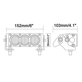 Lightronic Off-Road 6" Single Row LED Light Bar, Amber Long-Range Wide Flood Beam for All-Weather Applications, 12V/24V DC, Corrosion Resistant, Rugged Die-Cast Aluminum Housing, 1-Pack