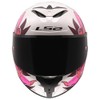 LS2, RAPID III POPPIES II Integral Motorcycle Helmet White Pink