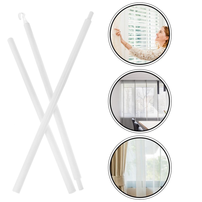 Clear Blind Wand 1 Set with Hook Detachable Vertical Window