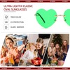 SUNBSR Rimless Heart Sunglasses for Women Fashion Cute Green Heart
