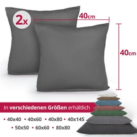 DecoHomeTextil Heimtextilmanufaktur Greenline Premium Jersey Cushion Cover Made of 100% Cotton Champagne Double Pack (2X) Decorative Sofa Cushion Cover 40 x 40 cm Cushion Cover Cushion Covers