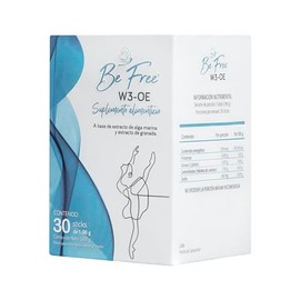 Be Free - W3-OE, Suplemento Alimenticio, 30 Sticks de 2gr, con Extracto de Alga Marina y Granada, Ingredientes Naturales, con Tecnología Cold Bio Fusion Desarrollada por Mirei Pharma en Japón|Menopausia